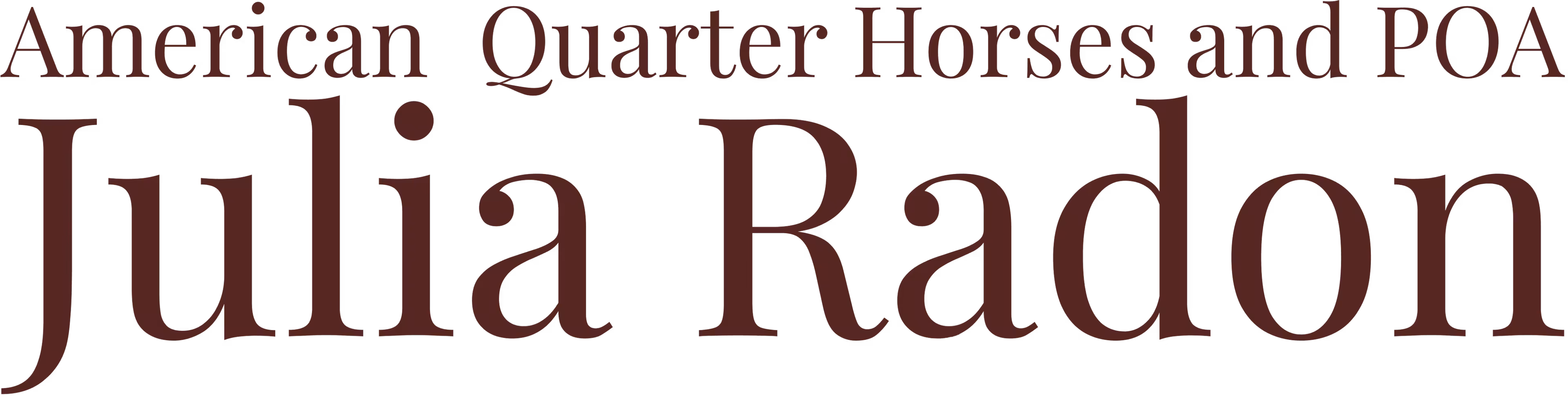Julia Radon American Quarter Horses and POA Logo